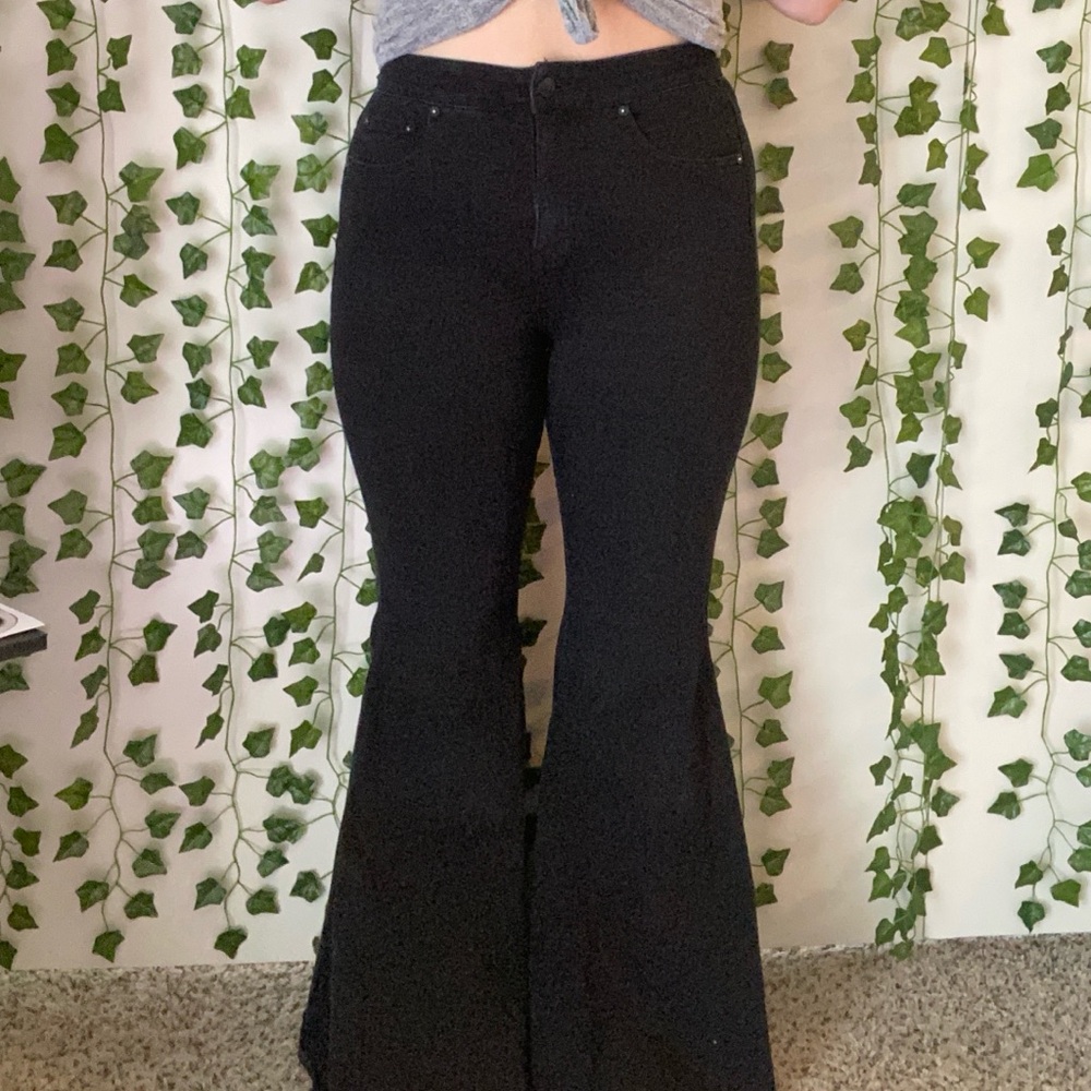 Free People CRVY High-Rise Lace-Up Flare Jeans